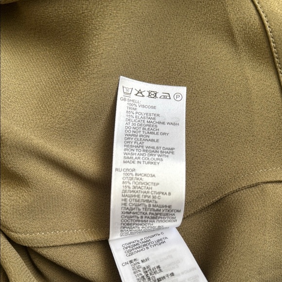 Reiss Green Asymmetrical Short Sleeve Blouse - Picture 4 of 4